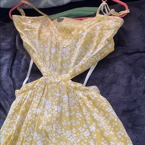 Yellow and white ankle long Romper